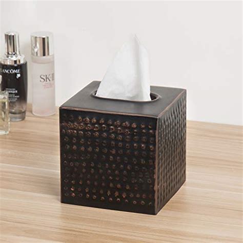 bronze metal square facial-tissue box cover-holder|Amazon.com: iDesign .